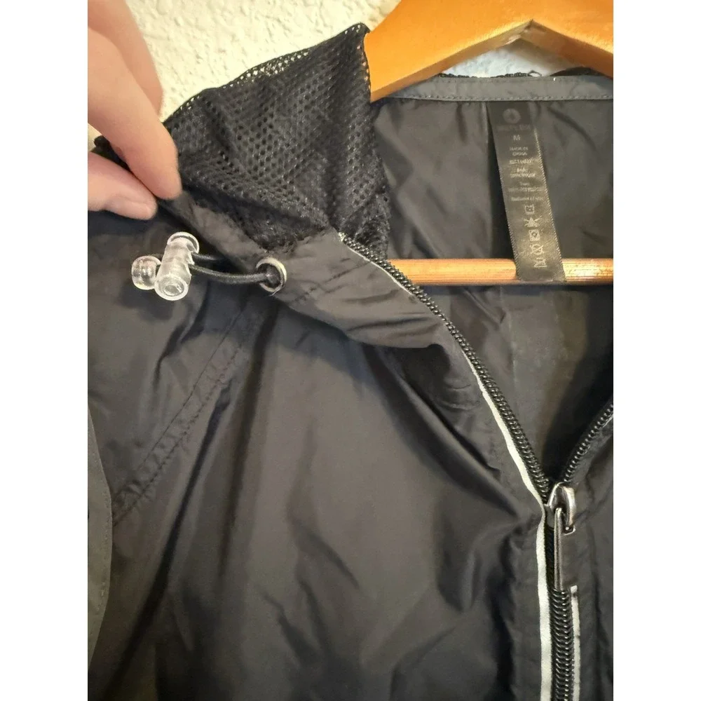 Hooded Vest Womens M Softshell Full Zip Windproof Running Jacket Reflective Trim